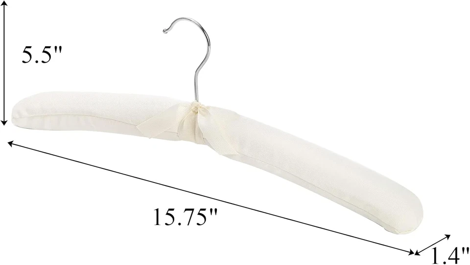 Paquete de 12 perchas acolchadas de tela, perchas acolchadas de espuma para vestido de novia para abrigo, blusa Foto 2 de 4