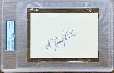 Signed M. Emmet Walsh 4 X 6 Index Card Slabbed PSA / DNA