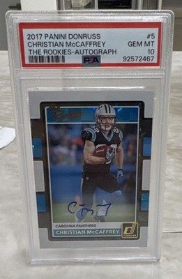 Panini 2017 Donruss The Rookies Christian McCaffrey #5 RC Auto /25 PSA 10