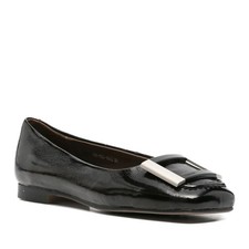 Linda Baumann Women's Black Leather Ballet Flats Casual LDB6585-26126BLK