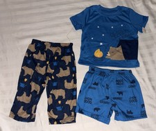 Carter  s Just One You Size 12 Months 3-Piece Pajama Set Blue Embroidered NWT 
