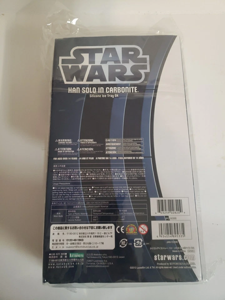 Star Wars Han Solo en Carbonita Deluxe 11" Silicona Bandeja de Hielo Molde (2012) GZ329 Foto 2 de 3