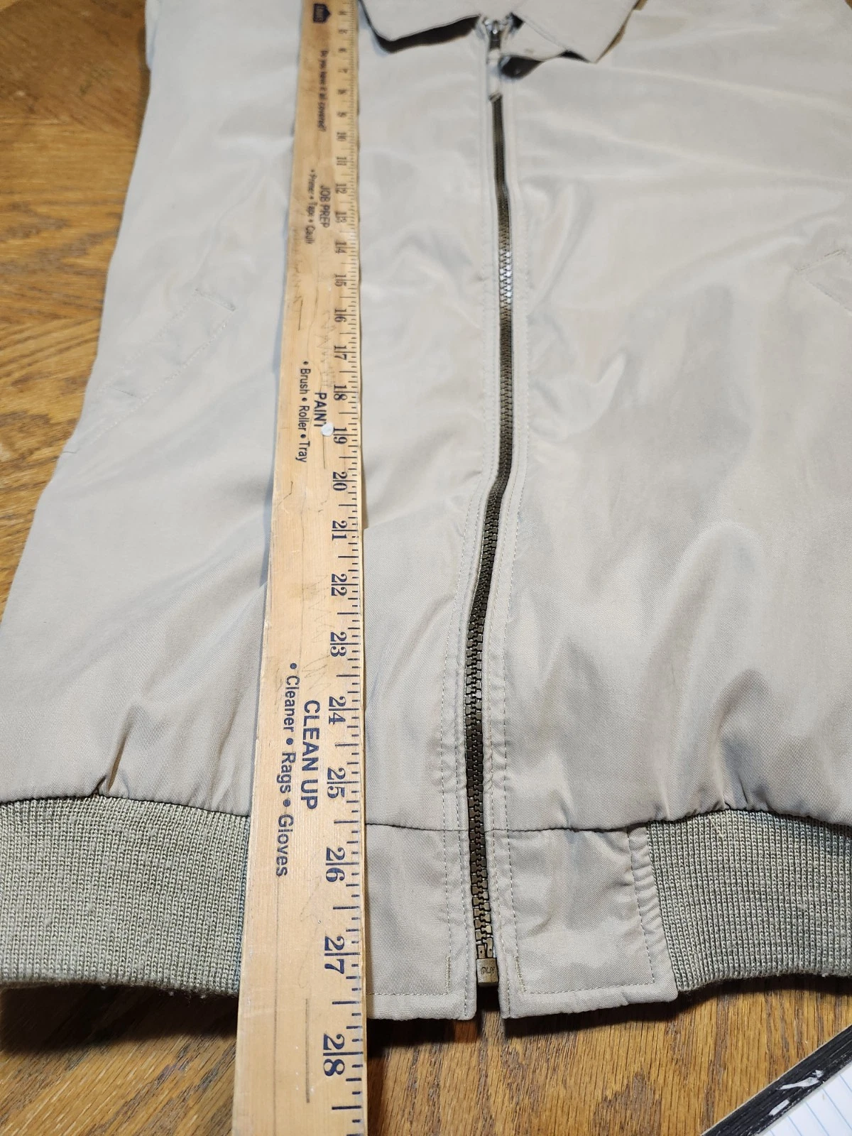 Weather Cast Light Weight Jacket Size LG Men's Tan Color Full Zip Long Sleeve