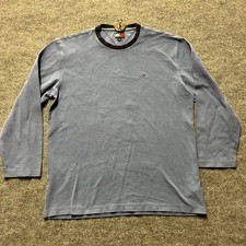Tommy Hilfiger Long Sleeve Slim Fit T-Shirt Men's Blue Cotton Knit Classic - XL