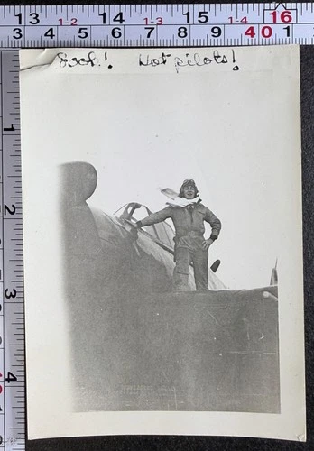 Military WW2 Era Aviation Fighter Pilot Plane Vintage BW Photo Snapshot #1