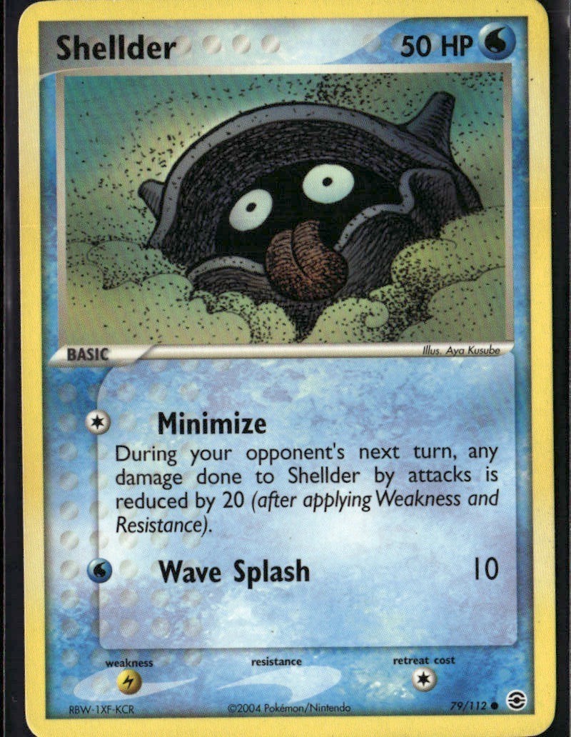 Shellder Common FireRed & LeafGreen 79/112 Water Pokemon Card