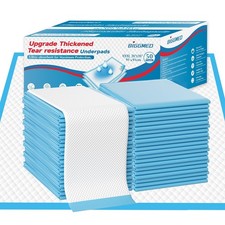 Tear-Resistant Disposable Bed Pads 36" x 36" 50 Count Super Absorbent Underpa...