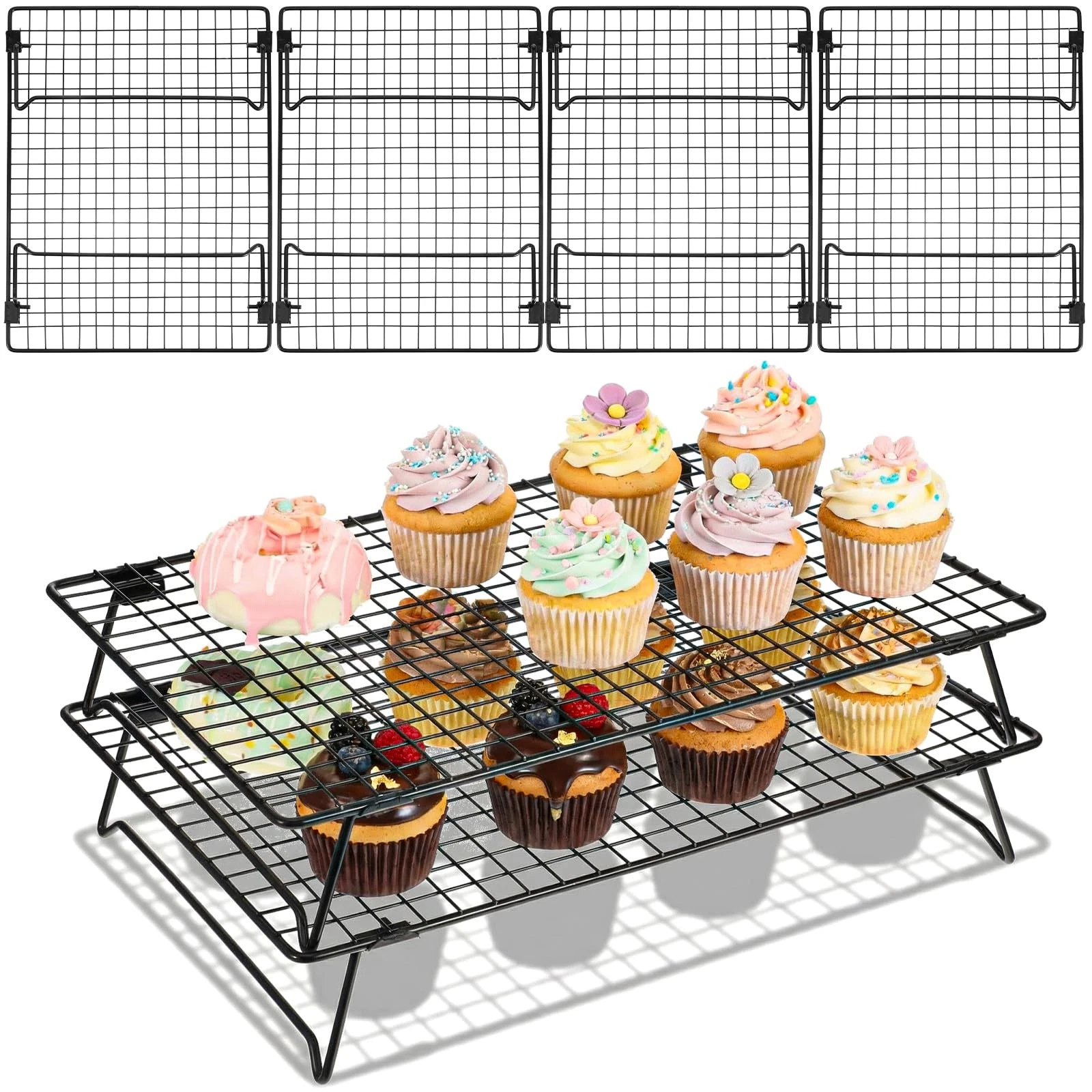 4 Pcs Cooling Racks for Cooking and Baking Stackable Wire Cooling Rack with S...
Opens in a new wind