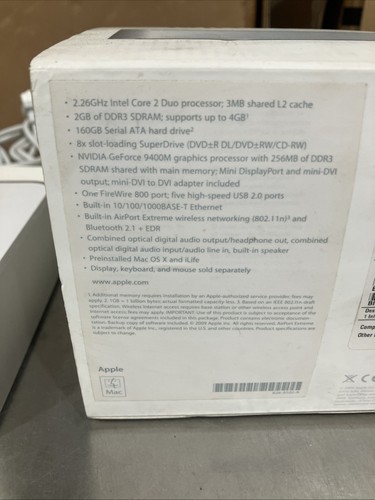 2008 Apple Mac Mini A1283 Intel Core Duo @2.26GHz 2GB RAM 160GB HDD MC238LL/A - Afbeelding 8 van 9
