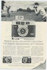 Kodak Motormatic 35F Camera Winds Film for You Built in Flash 1962 Vintage Ad