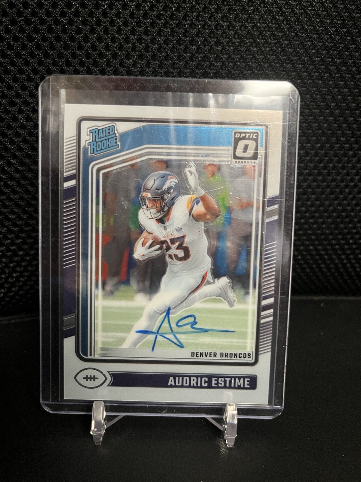 Audric Estime Panini Donruss Optic #206 Autograph