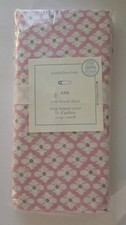Pottery Barn Baby Ana 100 Organic Cotton Fitted Crib Sheet Floral 26x53 In. Pink