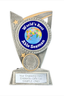 World s Best Able Seaman Award (TR10) 125mm Resin Trophy Engraved Free