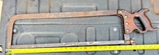 Vintage Cast Steel Frame Saw 29" Butcher Carpenter Bowsaw Wood Handle Antique