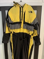 The North Face Ski Suit Mens XL Yellow Steep Tech Scot Schmidt Hooded Full Body
