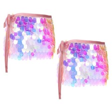 Sequin Short Skirt Women's for Dance Party Night Club Pink, Pack of 2 