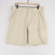Huk Next Level Shorts Mens L Beige Performance Fishing Cargo Quick Dry Stretch
