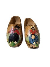 Vintage Dutch Wooden Shoes Clogs Holland Hand Painted Girl Boy