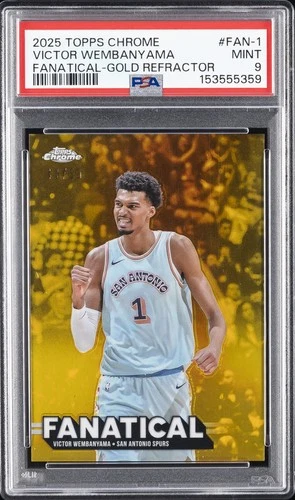 2025 Topps Chrome Victor Wembanyama Refractors Gold (PSA 9)