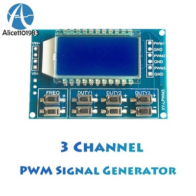 Signal Generator 3 Channel PWM   Wave Frequency Duty Cycle Adjustable #qm