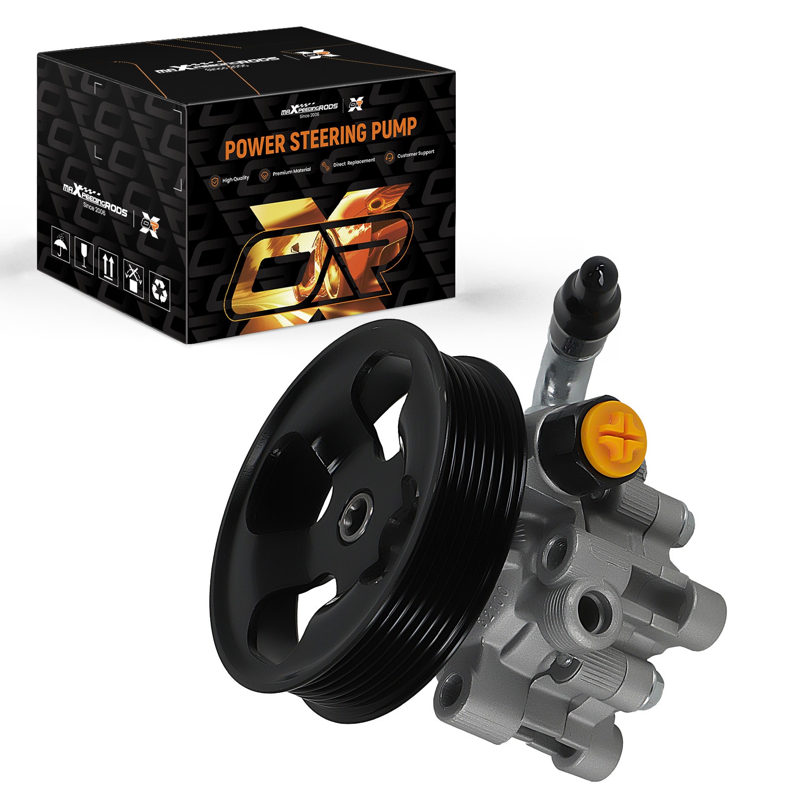 Front Power Steering Pump With Pulley for Toyota Tacoma 3.5L 2016-22 21677