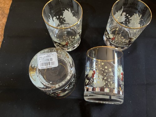 MacKenzie Childs Henhouse Tumblers set of 4 new with label - Picture 5 of 6