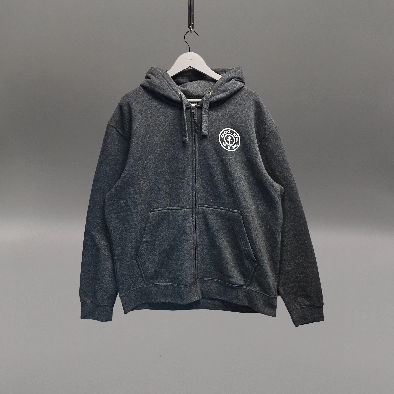 Golds Gym Zip Hoodie Charcoal Grey 2XL Fitness Gym Training Sweatshirt 3844