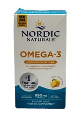 Nordic Naturals Omega-3 Fish Gelatin 690mg 60ct Ex 01/2028 Box Damaged
