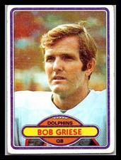 1980 Topps Football #35 Bob Griese HOF Miami Dolphins
