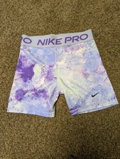 Nike Shorts Girls Extra Large Purple Dri-Fit Pro Tight Older Kids Youth Nike Pro