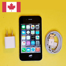   VIEW PHOTOS  BLACK APPLE IPHONE 4S 16GB 3G UNLOCKED CELL PHONE TELUS KOODO FIDO