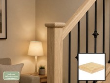 Oak Flat Cap to fit 90mm Newel Posts, Full & Half Caps Available