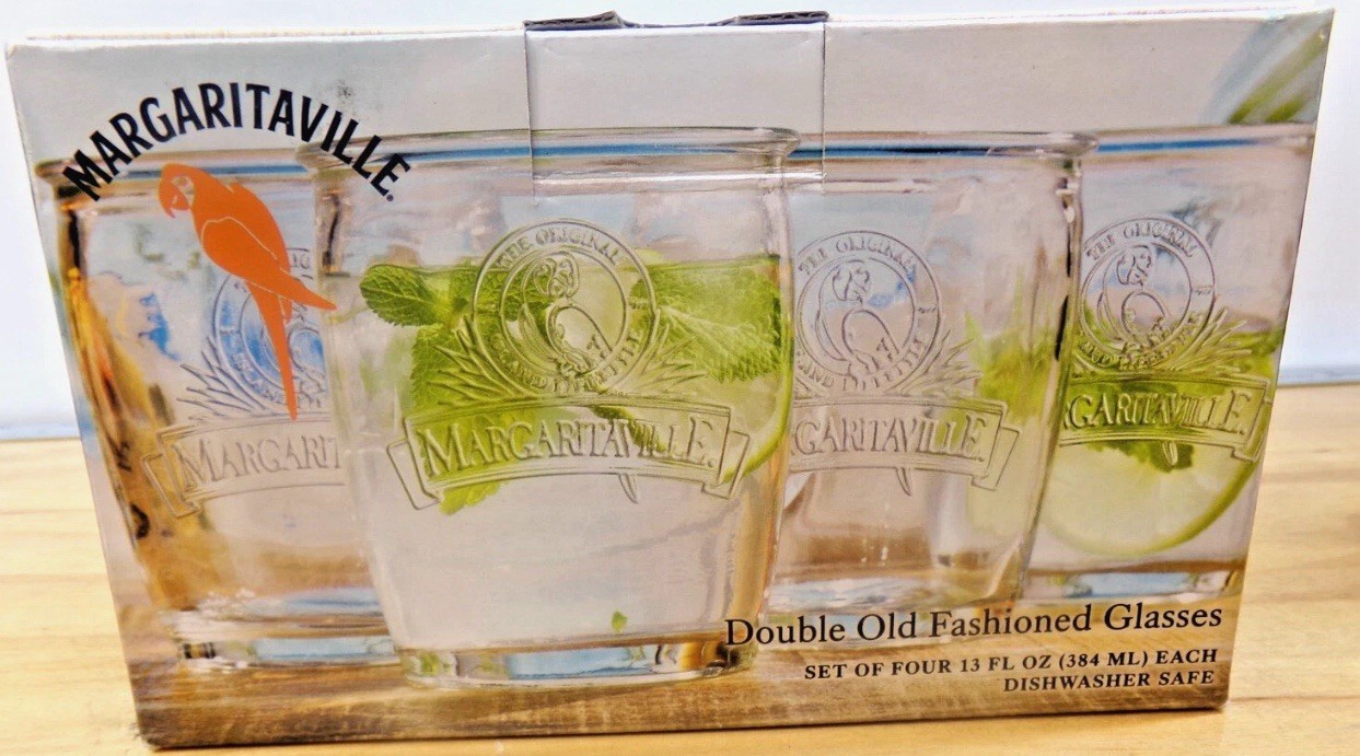 Set 4 Margaritaville Jimmy Buffett Highball GLASSES 13 oz New