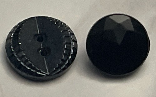 Vintage Czech Black Glass Buttons Button Lot 138-39 - Picture 5 of 11