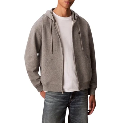 Calvin Klein Jeans Sweat à Capuche et Zip pour Homme Terry Monogram Gris - Photo 1/3