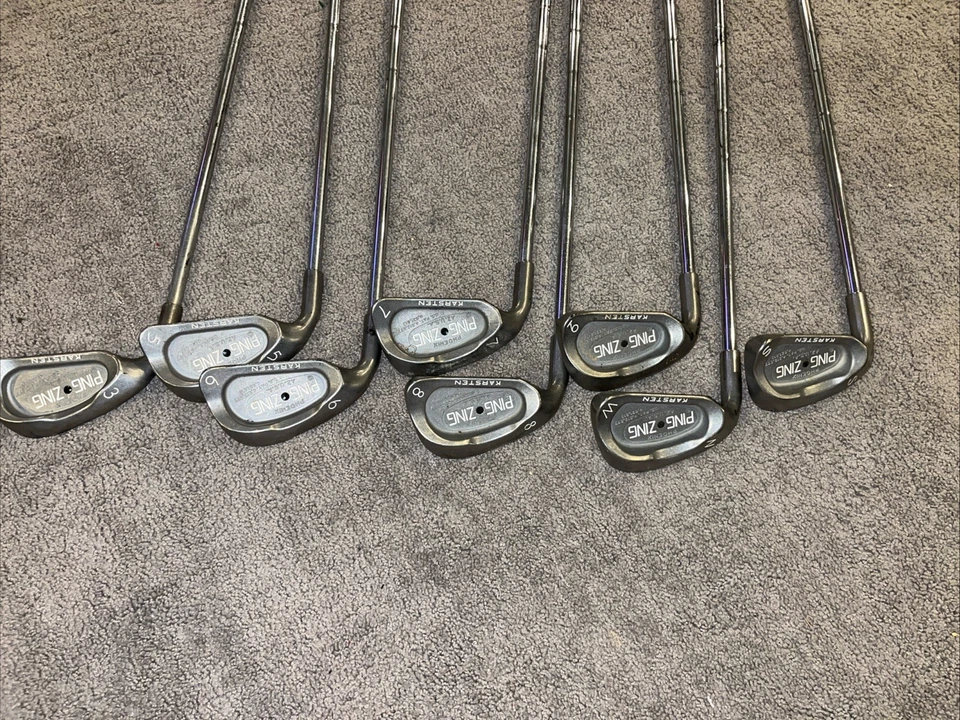 Juego de hierro de punto negro Ping Zing Karsten - para zurdos - 3-SW - eje de acero 8 palos Foto 2 de 4