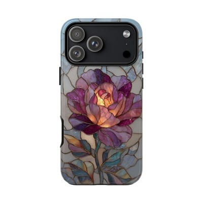 Phone Ink - iPhone / Galaxy / Pixel Case - Rose Flower Silver Stained Glass