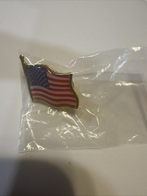U.S. American Flag Gold Colored Pin