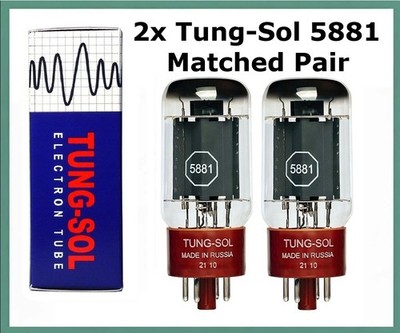 New 2x Tung-Sol 5881 | Matched Pair / Duet / Two | Power Tubes | Free Ship