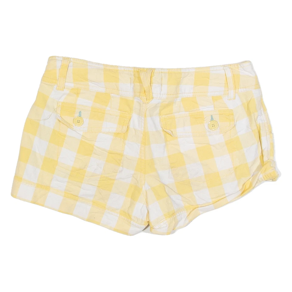 Pantalones cortos informales para mujer GUESS amarillos a cuadros S W28 Foto 3 de 4
