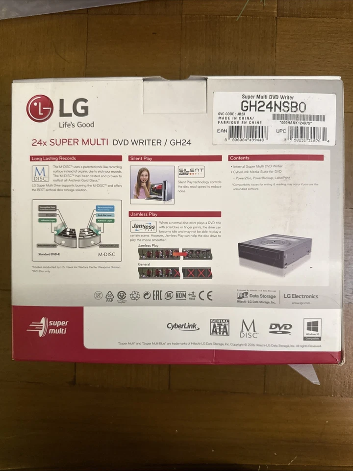 LG GH24NSB0 Super Multi 24X 内置 DVD-RW/CD-RW 驱动器 适用于 Windows PC — 第 2/2 张图片