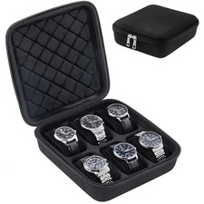 Travel Watch Case Hard Shell Storage Box for Watch Bracelet 6 Slots