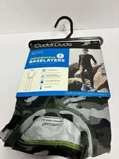 Cuddl Duds Boy's Gray Camo 2-Piece Thermal Underwear Set Boy Size L 12-14 NEW