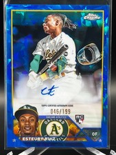 2023 Topps Chrome Esteury Ruiz 46/199 autograph SSP RC Rookie Marlins A's