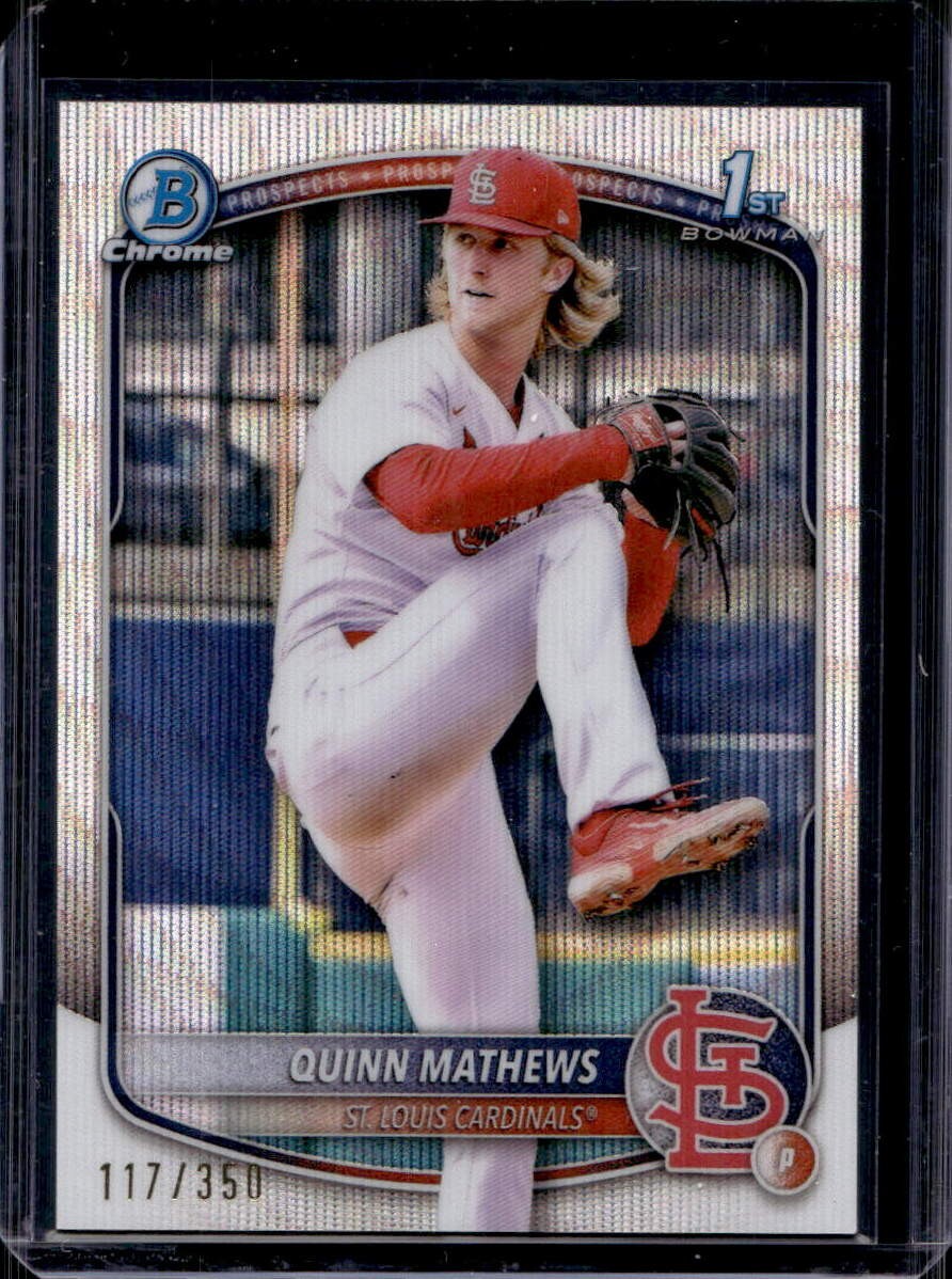 Quinn Mathews 2025 Bowman Chrome #BCP-25 Wave Refractor #117/350