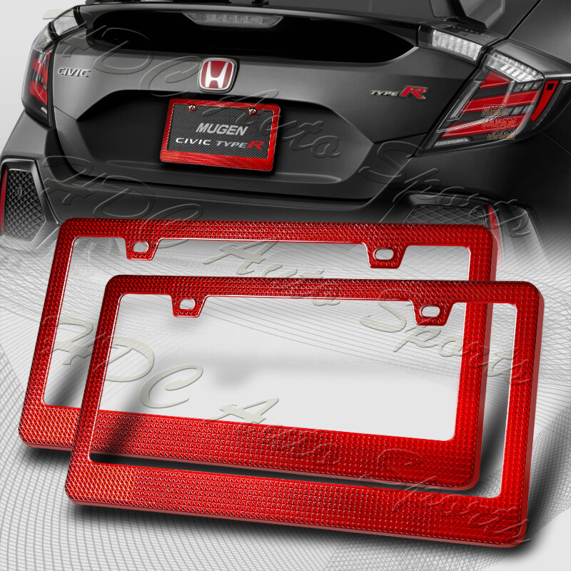 Blue License Plate Frame 2-Pack Red Aluminum License Plate Frames - Front & Rear Metal Plate Holders For Cars, Sleek Design License Plate Frame Red - Foto 7