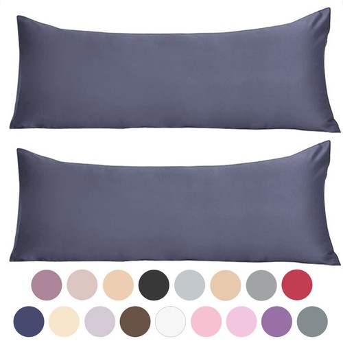 Seidiger Satin Körper Kissenhülle Bettwäsche langer Umschlag Kissenbezug 20"x54" 1/2er Pack - Bild 2 von 22