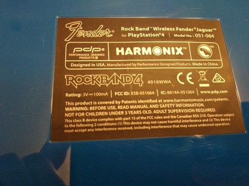 Fender Jaguar Wireless Blue Guitar PS4 Playstation 4 Rock Band Harmonix 051-064 - Picture 9 of 10