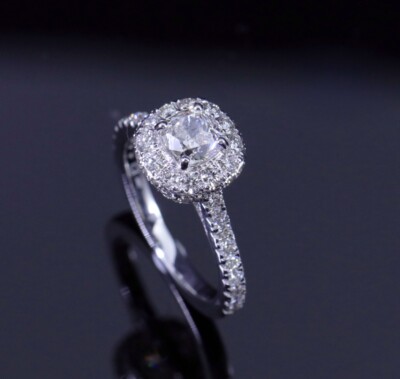 Diamond gold ring full set 1.95 ct carat VS G brilliant & cushion clasp cut