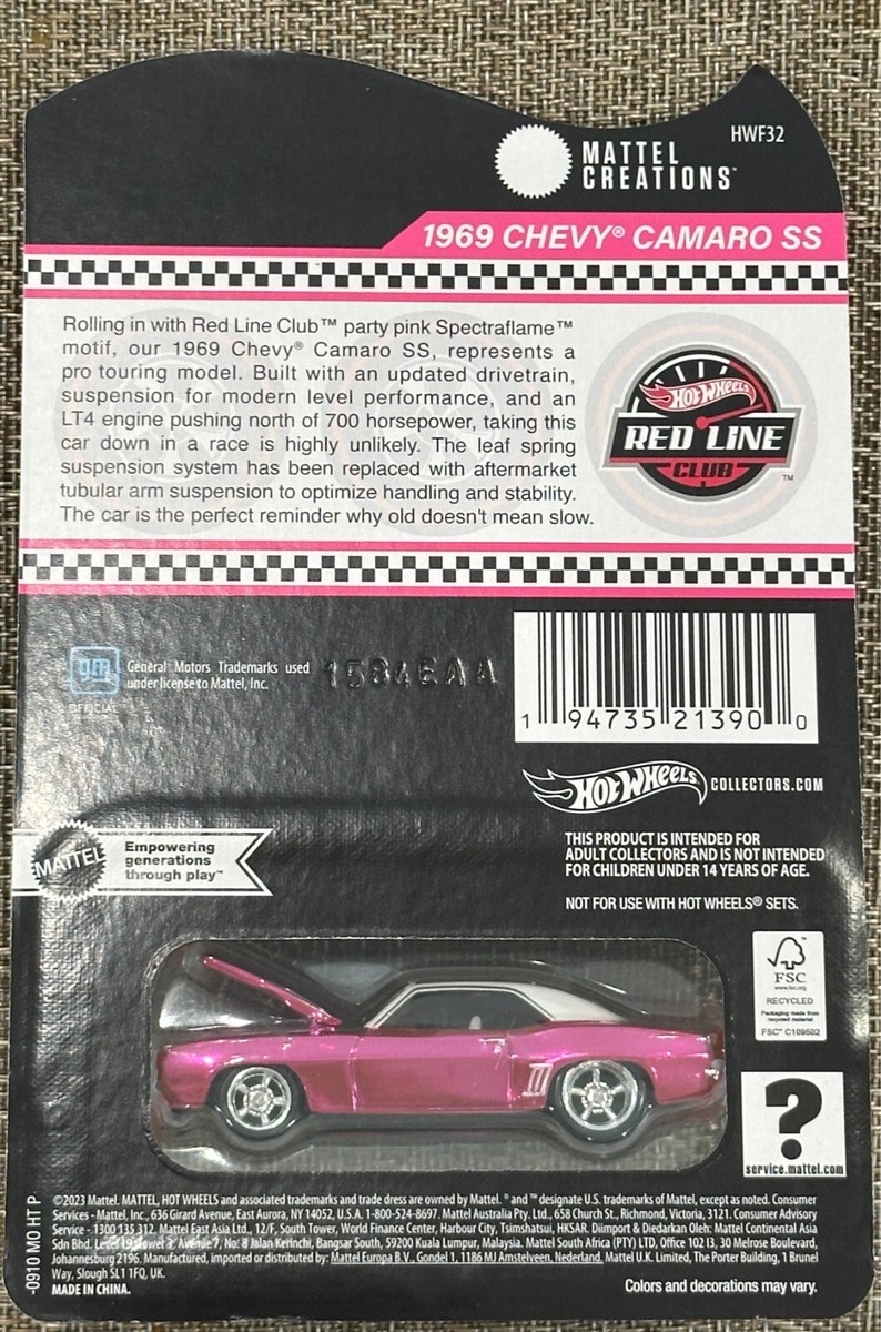 レッドラインクラブ・ピンク・エディション - 1969 シェビー・カマロ SS 2024 Hot Wheels RLC Club Exclusive 1969 Chevy Camaro SS Pink
